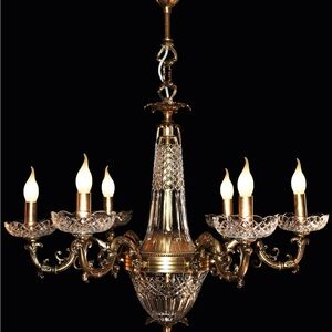 QUEENS LACE CRYSTAL VASE - BOHEMIA CZECH - EXCELLENT&& Chandeliers, antique